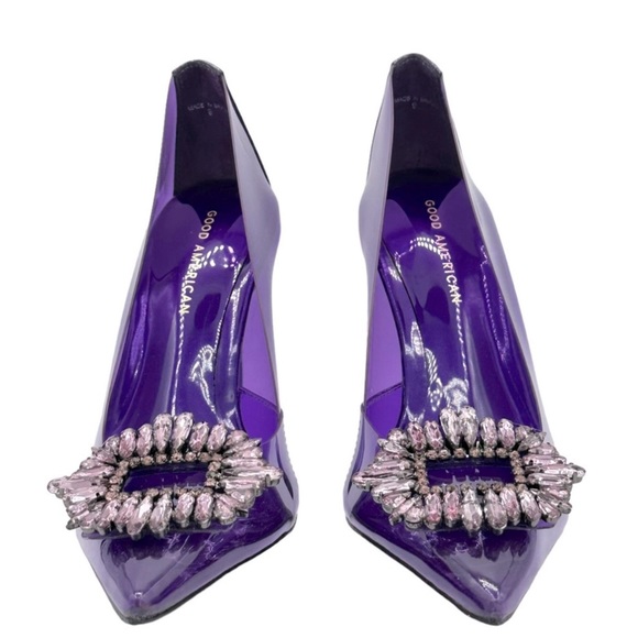 GOOD AMERICAN CINDER-F*CKING-RELLA JEWELED CLEAR PUMP NWOB - Picture 5 of 16